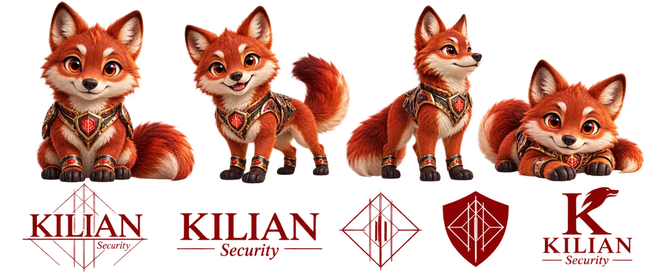 Quatre poses de la mascotte dhole de feu sur fond transparent
